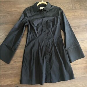 COS Black Button-Front Shirt Dress